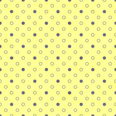 Polka dot pattern, old paper texture. Seamless background