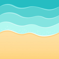 Summer sea beach background, waves and sand.  - 78901899