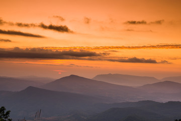 sunrise view of landscape at Tropical Mountain Range