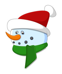 Cute Snowman Character Face