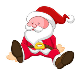 Funny Cartoon Santa Sitting
