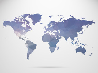 Fototapeta na wymiar World map background in polygonal style