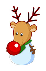 Funny Reindeer Snowman Character
