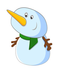 Happy Funny Snowman Character
