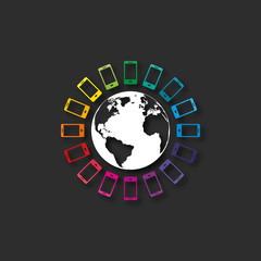 planète et smartphone