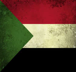 Grunge flag of Sudan