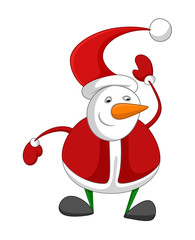 Happy Snowman Santa Character Dancing