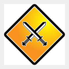 Sword icon or sign, vector