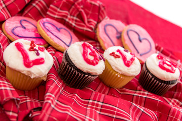 Valentines Day - cupcakes spelling LOVE