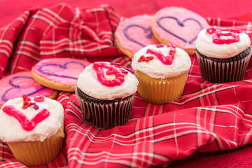 Valentines Day - cupcakes spelling LOVE