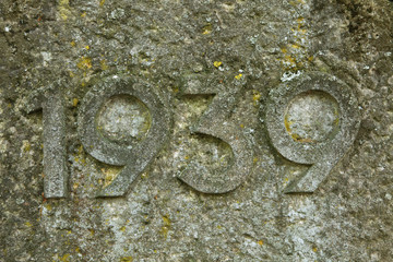 Year 1939 carved in the stone. The years of World War II.