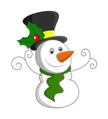 Cute Small Snowman Smiling