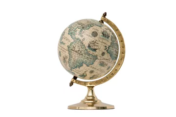 Peel and stick wall murals Central-America Old Style World Globe - Isolated on White