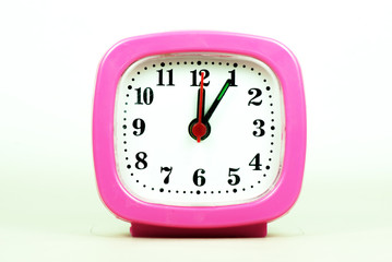 collection of clock From 12:00 to 1:00 AM and PM isolated in whi