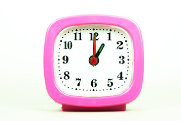 collection of clock From 12:00 to 1:00 AM and PM isolated in whi