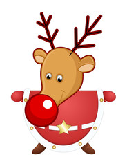 Cute Reindeer in Santa Costume