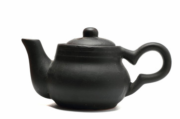 small black kettle on a white background