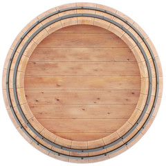 Alcohol barrel top view of isolation on a white background