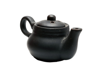 small black kettle on a white background