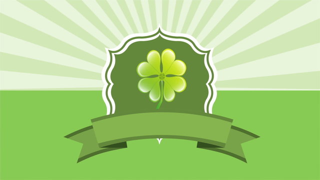 Patricks day label with clover, Video animation, HD 1080