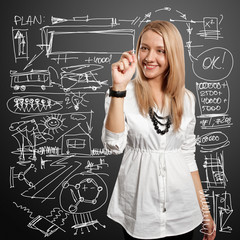 Fototapeta premium businesswoman writting something