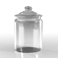 empty jar glass isolated on white background