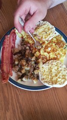 A large portion breakfast plate