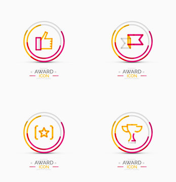 Award icon set, Logo collection