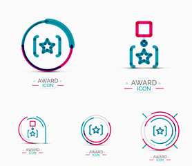 Award icon set, Logo collection