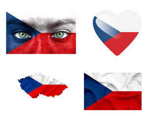 Set of various Czech Republic flags