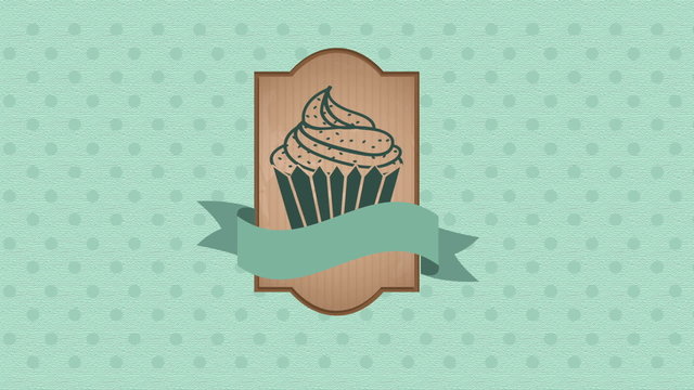 cupcake label Video animation, HD 1080
