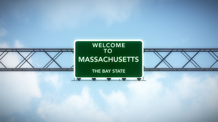 Massachusetts USA State Welcome to Highway Road Sign - 78910007