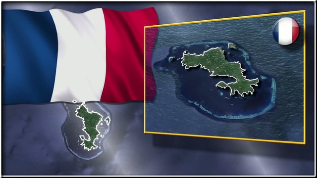 Mayotte flag and map animation