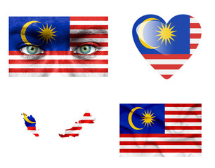 Set of various Malaysia flags