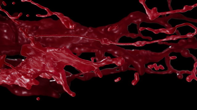Blood Splashing. Slow motion.With mask.