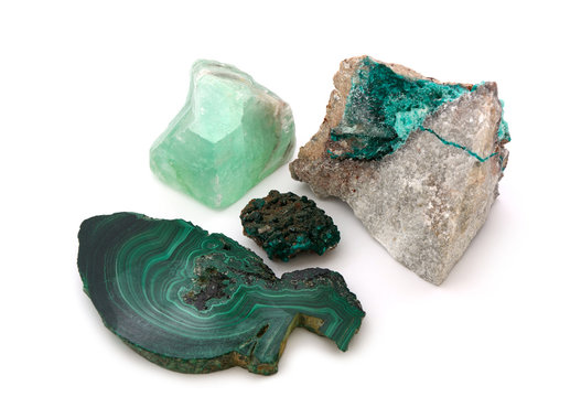 4 grüne Minerale