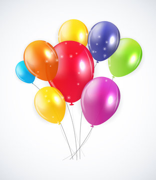 Glossy Balloons Background Vector Illustration