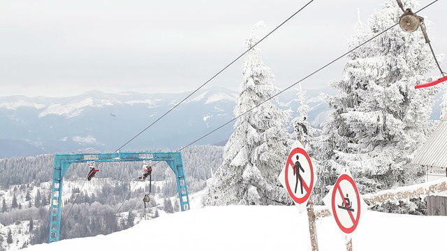 Part of ski lift