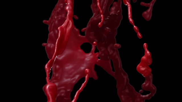 Blood Splashing. Slow motion.With mask.
