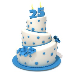 Birthday cake with number twenty five