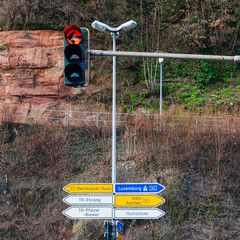 Street sign in Germany with semaphore