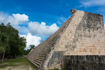 Fototapeta na wymiar Side Stairway, Mayan Ball Game Field. at chichen Itza, Traveling