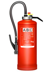 ABC Feuerlöscher isoliert vor weißen Hintergrund