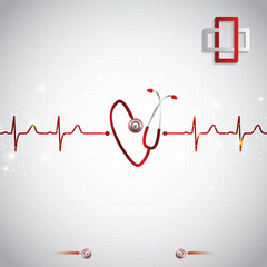 Abstract medical cardiology ekg background - 78914633
