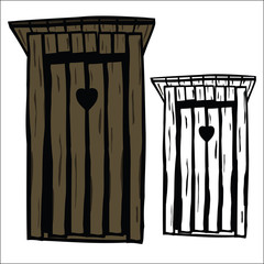 Naklejka premium Wood toilet house