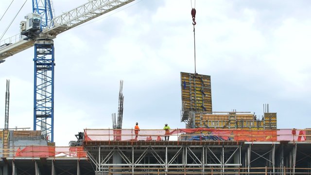 Video of construction cranes