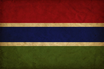 Gambia grunge flag