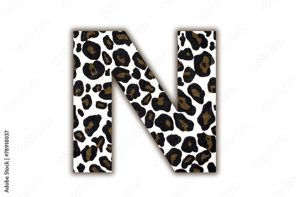 Poster font with pattern leopard