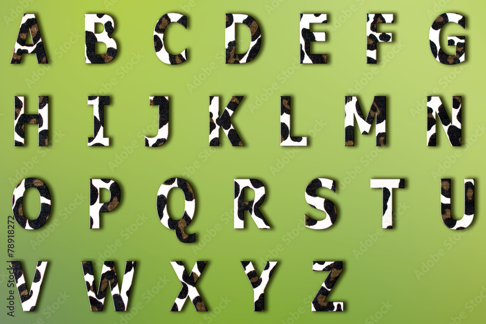 Poster font with pattern leopard