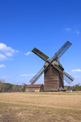Fototapeta na wymiar Historical, original windmill